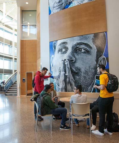 Students in the SWL Building 